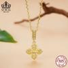 Evelle diseño original colgante de mortero de diamante de cuatro hojas plata esterlina s925 galvanizada cuentas diy al por mayor cuentas de la suerte