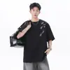 Nova Camiseta Masculina Fina de Manga Curta para o Verão de 2026 com Design Único, Bordado de Bambu Estilo Chinês, Blusa de Gola Redonda