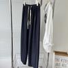 Pantalones de mezclilla Tencel suaves y drapeados de pierna ancha para mujer, Verano Delgados Cintura Elástica con Cordón Sueltos Adelgazantes Casuales Largos hasta el Piso