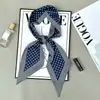 Bufanda Larga Pequeña de Seda para Mujer Verano Cuello Elegante Moda Corbata Cinta para el Cabello Bolsa Diadema Combinación Camisa Cinturón de Cuello Cinturón