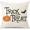 Funda de Almohada Halloween Calabaza Divertida Transfronteriza Amazon Estampado de Lino Funda Decorativa para Cojín de Sofá del Hogar