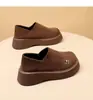 Sandalias Birkenstock de plataforma estilo retro británico, mocasines para mujer, nueva colección de otoño 2026, mocasines versátiles de gamuza para mujer