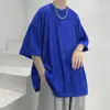Camiseta de manga corta para hombre, sentido del diseño, nicho, verano, moda INS, marca, manga media, holgada, combinable, fina, estilo Hong Kong, ropa de moda