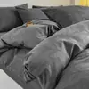 Conjunto de Roupa de Cama Jacquard de Luxo Leve em Gaze de Três Camadas 100% Algodão Quatro Peças, Capa de Edredom de Algodão Puro de Alta Qualidade, Lençol Confortável para Dormir, Roupa de Cama de Alta Qualidade