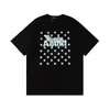 Camiseta de Manga Curta para Casal Amiri Pomba da Paz Tinta Flow Grafite Lettering 230g Série Coleção Estampa Clássica do Logo