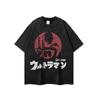 Camiseta masculina de manga comprida com estampa de desenho animado de anime japonês, moda nacional, vintage, base antiga