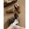 Zapatos de Algodón para Nieve Gruesos con Suela Antideslizante y Forro de Felpa Retro para Mujer, Ropa de Abrigo de Invierno 2025, Nuevos Zapatos de Entrenamiento Cálidos con Suela Suave para Aumentar la Altura