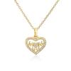 Aogu fornecimento transfronteiriço INS design de nicho simples amor MOM pingente banhado a cobre 18K colar de zircão de ouro para mulheres