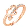 Anel Coração de Amor em Estilo Coreano Anel em Forma de Coração com Flecha Através Anel em Forma de Coração Trendy ins para Live de Celebridade Online