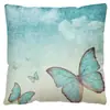 Funda de almohada de felpa corta de mariposa para el hogar transfronteriza, funda de almohada con estampado digital de gráfico de dibujos animados, cojín de almohada
