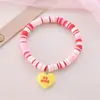 Pulseras de Arcilla Suave con Cuentas, Hechas a Medida en Fábrica, Estilo Europeo y Americano, Transfronterizas para el Día de San Valentín, Pulseras de Colores Caramelo con Letras de Corazón de Alta Venta para Mujer