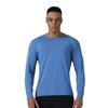 Camiseta Deportiva de Manga Larga de Secado Rápido, Top Elástico para Correr y Fitness, Transpirable, Absorbente de Sudor, Montañismo al Aire Libre, Cuello Redondo, Casual y Ajustado