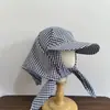 Pañuelo para la cabeza estilo Jennie con correa, Versión coreana para mujer, Sombrero de protección solar transpirable de secado rápido en color liso para primavera y verano