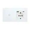 Padrão Europeu 157*86 Tomada com Interruptor Touch Russo Painel de Vidro Tomada com Interruptor Touch Luz Ozon Painel F
