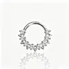 Anillo de Nariz Puntiagudo Incrustado con Circonita de Acero Inoxidable 316, Unisex, Joyería Popular para Piercings Transfronterizos