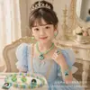 Conjunto de Joias de Contas Desenho Animado para Meninas Colar com Pingente Acrílico Infantil Pulseira Acessórios para Fantasia de Festa de Meninas