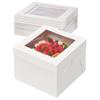 Caja de Papel Cubierta Cielo y Tierra Blanca con Ventana Transparente para Pastel, Panadería, Repostería, Empaque para Hornear, Caja para Pastel