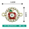 Atacado Estilo Coreano Pingente Único de Maçã com Gotejamento de Óleo Pontilhado Corte Diamantado Liga Inlaid Colar Pulseira Pingente Joias Acessórios DIY