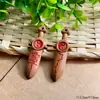 Madera de Melocotón Antigua Forma de Gota de Lluvia Espada de Siete Estrellas Colgante DIY Accesorios Adornos Culturales Taoístas Cadena para Teléfono Móvil Llavero Adorno Colgante