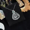 Colar Irregular Geométrico de Prata S925 com Inlay de Espuma de Água e Jade Cadeia da Clavícula com Fecho Ruyi Design de Nicho Colar para Outono e Inverno para Mulheres