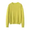 Suéter de Cachemira Pura para Mujer Otoño Invierno Nuevas Llegadas Ropa de Mujer Cuello Redondo Color Claro Suéter de Punto 100% Cachemira Prenda Base Superior