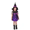 Cosplay Halloween Crianças Traje de Bruxa Morcego Saia de Gaze Roxa Elfo Bruxa Traje Bala