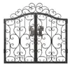 Puerta de Patio de Hierro Forjado Estilo Europeo Puerta de Jardín Villa de Campo Pasillo Exterior Doble Puerta Batiente Entrada Simple/Doble Pasillo de Acceso Puerta de Hierro