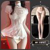 Vestido Curto Vintage Cheongsam Bordado Renda Vazada Sexy Costas Nuas Estilo Antigo Alça Uniforme Puro Desejo