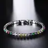 4.0 Pulsera de Zirconia con Diamantes Completos Joyería Fabricante Venta Directa Cadena de Tenis Simple de Colores Pulsera de Tenis al Por Mayor
