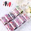 Set de Papel Cielo Estrellado para Uñas, Decoraciones Láser Coloridas, Pegatinas de Cristal, Papel de Transferencia, Estampado de Leopardo, Patrón de Mármol, Estilo Ins