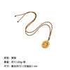 Colar Retro Acessível de Luxo Dourado Areia Bússola Pixiu Cabacinha Simples High-End Moda Exquisito Elegante Versátil Corrente de Clavícula