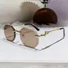 Óculos de Sol Europeus e Americanos Transfronteiriços Moda Quadrado Metal High-End 2025 Novo Aro Serrilhado Sem Aro Óculos de Sol Protetor Solar