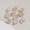 Glaseado de Azúcar Escarchado Transparente Iridiscente Forma de Rombo Diamante Cuentas Irregulares Cuentas Sueltas Cadena para Teléfono Móvil Material de Bricolaje Accesorios para Joyería