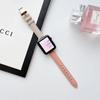 Correa compatible con Apple Watch S9, Apple Watch, iWatch 765SE, hebilla de mariposa, patrón de lichi, color a juego.
