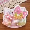 Personajes de Dibujos Animados Infantiles Anillos para el Cabello Rosas Niñas Bebé Gato Brillante Tarjeta Juego Independiente de 5 Pares Cuerda para la Cabeza de Jardín de Infancia