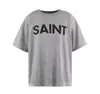 Camiseta Retro Vintage Americana Saint xxx stb Lavagem Pesada Ajuste Solto Algodão Puro Manga Curta para Homens e Mulheres
