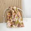 Paquete de Productos para el Cuidado de la Piel Bolsa Cosmética de Bolsillo Portátil Bolsa de Almacenamiento Tela de Pana Cordón Viaje Portátil Bolsa para el Polvo Tamaño Pequeño