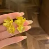 2024 flores ricas ~ flores ricas sensación de alta gama textura metálica retro aretes de flor aretes franceses exagerados dorados
