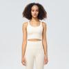 Ropa interior deportiva de canalé fino para mujer, alta elasticidad, espalda cruzada, hermosa, a prueba de golpes, sujetador deportivo push-up para yoga, chaleco de fitness