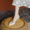 Sandalias de Nuevo Otoño 2026 con Hebilla Cuadrada Punta Fina Sin Espalda Tacón de Aguja Francés Versátiles para Commuting Corte Bajo Estilo Hada Zapatos de Moda