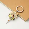 Huella de pata de gato pintura al óleo llavero colgante para bolso accesorios anillo de resorte llavero abierto venta al por mayor