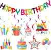 Nuevos Suministros Decorativos Coloridos para Fiesta de Cumpleaños Banderín Tira Espiral Candelabro Colgantes Banner Decorativo para Fiesta Festiva