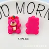 Rojo Rosado nuevo oso fresa parche de resina diy pegamento de crema caja de papelería caja decorativa accesorios para joyería