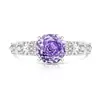 Transmisión en vivo súper ventas anillos de capullo de diamante de alto carbono con gemas de colores súper brillantes corte rosa anillo de dedo moderno versátil envío directo transfronterizo