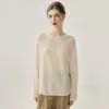 Mistura rara e luxuosa de cashmere - um suéter de tricô multicolorido que ilumina a pele para mulheres, apresentando 75% de cashmere e 25% de seda de amoreira, disponível em tamanhos grandes, com um toque macio e confortável