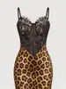 Ropa Interior Sexy de Malla y Encaje Europea y Americana Transfronteriza Camisola Falda Ajustada al Cuerpo Camiseta Base Ropa para Mujer