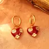 Colar Novo Estilo Quente Outono e Inverno Coração Vermelho com Gotejamento de Óleo, de Alta Qualidade, Requintado, Moderno e Versátil, Corrente Retro para Clavícula