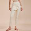 Calça Legging com Design Falso de Duas Peças para Mulheres, Calça Saia que Cobre o Quadril, Cordão na Cintura Alta, Elástica, Modeladora, para Dança, Fitness, Esportes, Calça Longa, Calça Yoga