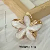 Presilha Grande de Frangipani para Mulheres, Grampo de Liga de Metal Flor Gota de Óleo para a Parte de Trás da Cabeça, Presilha de Cabelo Grande para Meio Preso, Acessório de Cabelo