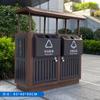 Bote de basura para exteriores comercial de acero inoxidable de gran capacidad para clasificar residuos, bote de basura para parque, calle escénica, saneamiento, bote de basura de fábrica